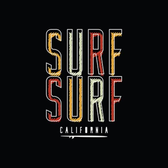 Surf California Illustration Typography Perfect T Shirt Design