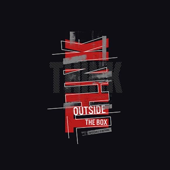 Think Outside Boxmotivational Quotes Typography Slogan