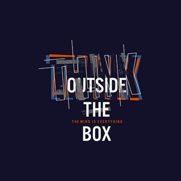 Think Outside Boxmotivational Quotes Typography Slogan Abstract Illustration