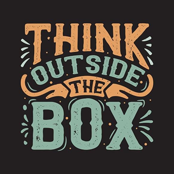 Think Outside Box Motivational Typography Quote Design