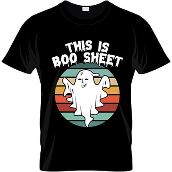 This Is Some Boo Sheet Ghost Halloween Doodle Cool Ghost Halloween T Shirt Design