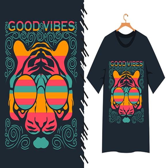 Tiger Vector Print Design T Shirt Others