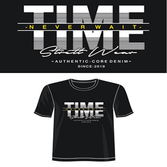 Time Never Wait Typography Design T Shirt