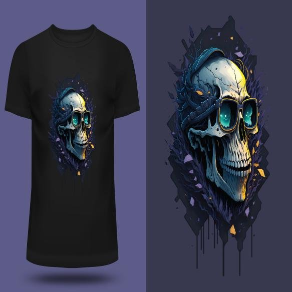 Tshirt Design Illustration Skull Vintage Style