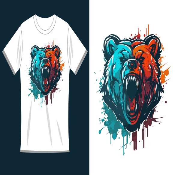 Tshirt Design With Illustration Mscot Logo Vector Illustration