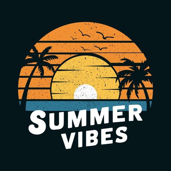 T Shirt Summer Vibes Tropical Summer Beach Retro Vintage Style