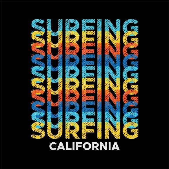 Typography Design Vectors Black Background With Words Surf Surfing