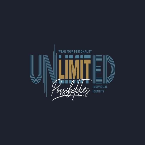 Unlimited Modern Stylish Motivational Quotes Typography Illustration Vector Slogan Design