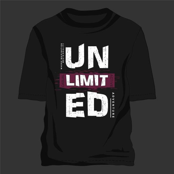 Unlimited Slogan Lettering Graphic Typography Vector Print