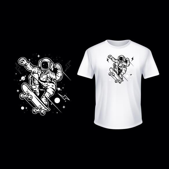 White T Shirt With Black Design Front Words Word Front