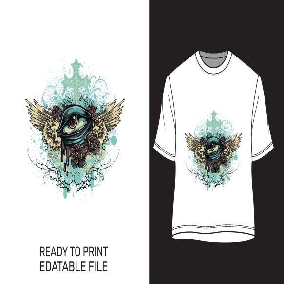 White T Shirt With Picture Cartoon Printed Design