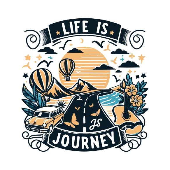 White T Shirt With Quote From Life Is Is Journey