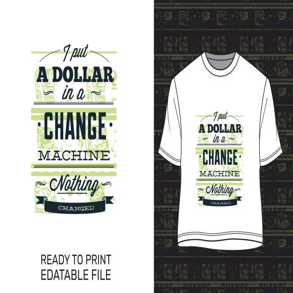 White Typography Graphic Shirt Front Back Mockup Isolated Black Background