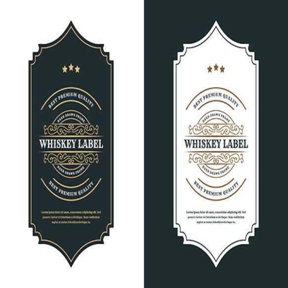 Vintage Luxury Frames Logo Label Beer Whiskey Alcohol Drinks Bottle Labels