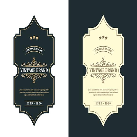 Vintage Royal Luxury Frames Logo Label Beer Whiskey Alcohol Drinks Bottle Labels