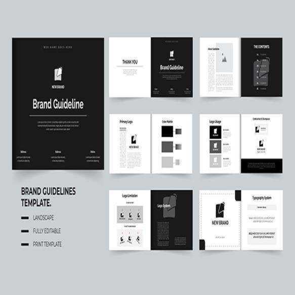 Brand Guidelines Template Design Landscape Brand Manual Template Design