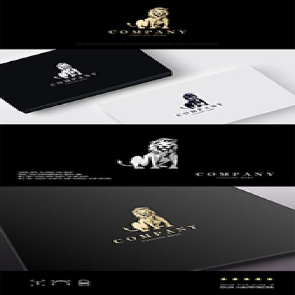 Lion Logo With Illustration Lion Sitting