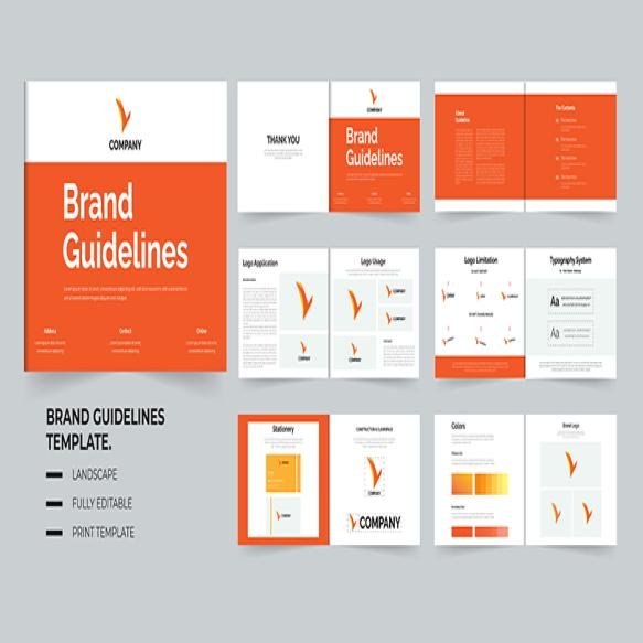 Simple Brand Manual Logo Book Design 12 Pages Design