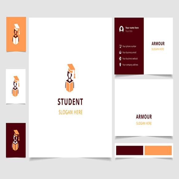 Student Logo Design With Editable Slogan Branding Book