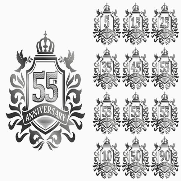 Golden Anniversary Celebration Logotype Set