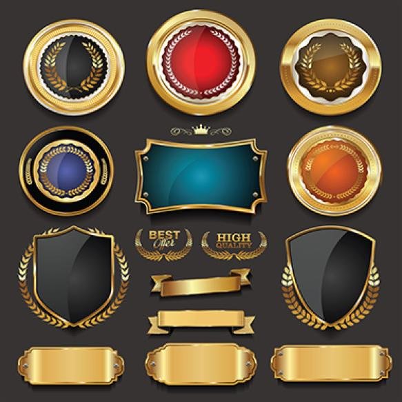 Golden Sale Badge Label