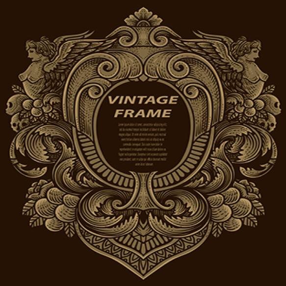 Isolated Frames Baroque Antique Style Engraving Ornament Frames (1)