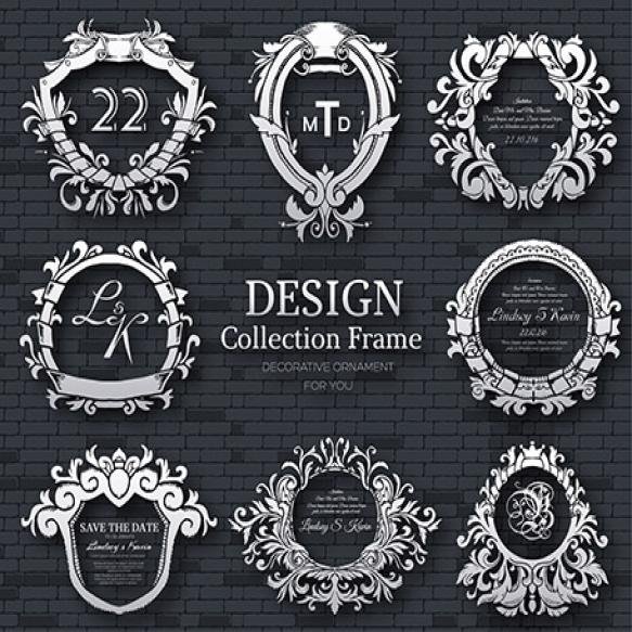 Luxury Label King Place Symbol Element With Decorative Calligraphy Object Set