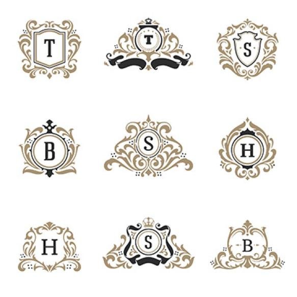 Luxury Monograms Logos Templates Vector Objects Set Logotype Badge Design (1)
