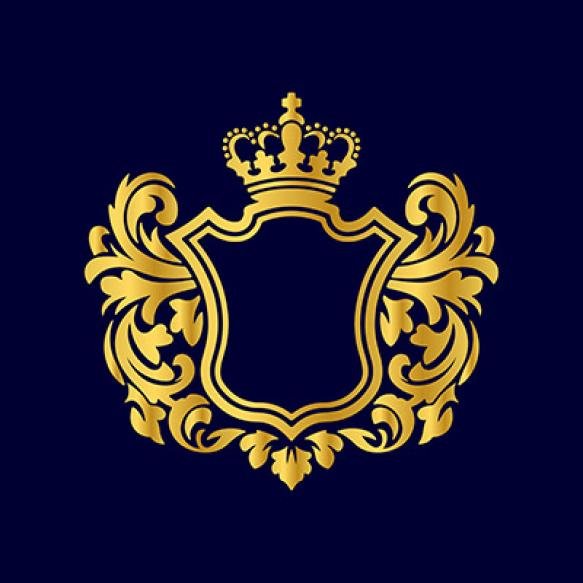 Luxury Royal Crest Elegant Heraldic Shield Design With Golden Flourishes