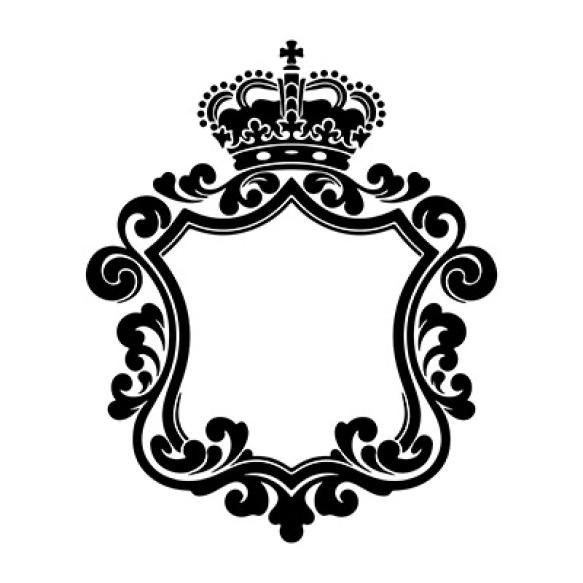 Luxury Shield With Crown Black Art Illustration