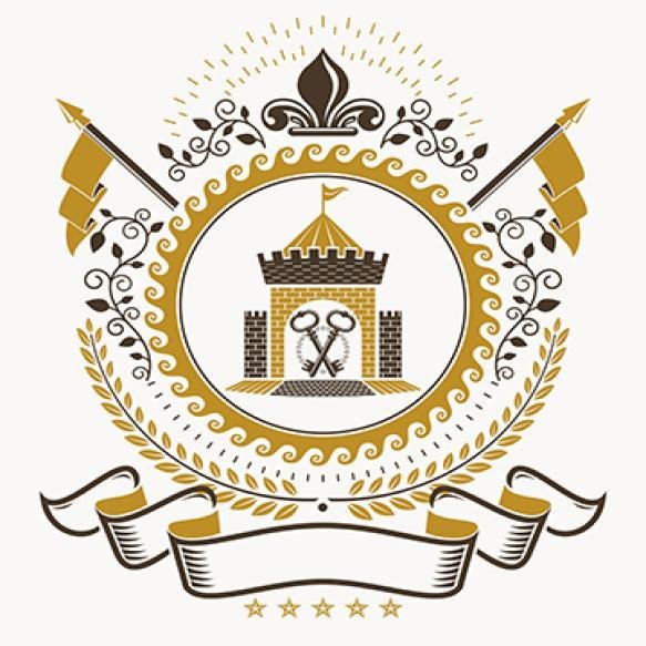 Old Style Heraldry Heraldic Emblem Vector Illustration