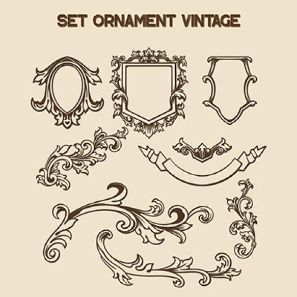 Ornament Vintage Element Wedding Set