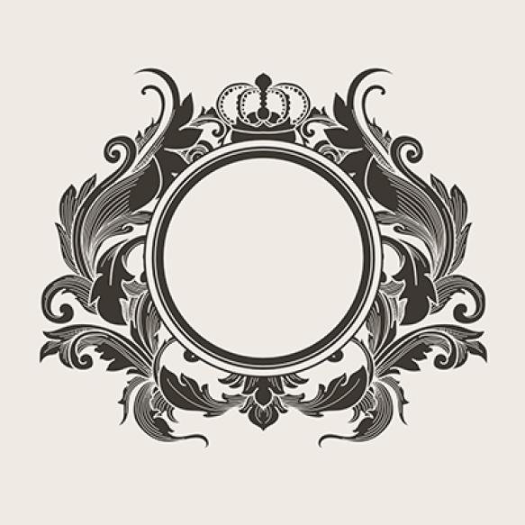 Vintage Heraldry Frame With Flora Ornament