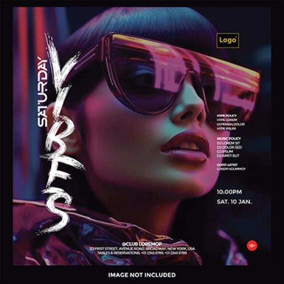 Psd Saturday Vibes Night Party Social Media Template