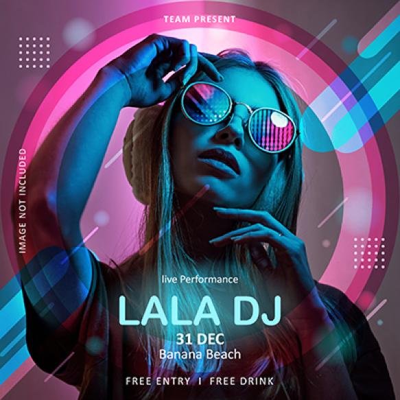 Square Poster Flyer Template Music Event Dj