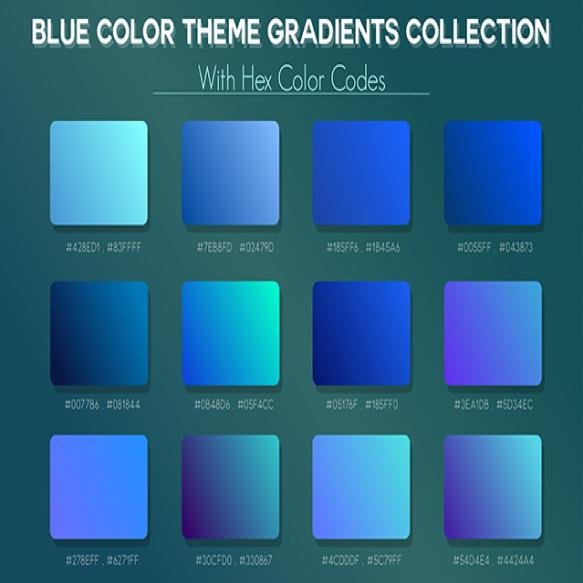 Blue Color Theme Gradient Collection Highquality Vector Eps Designs Creative Projects