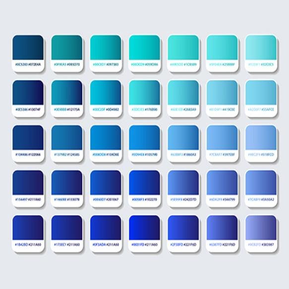 Blue Cyan Color Palette With Hex