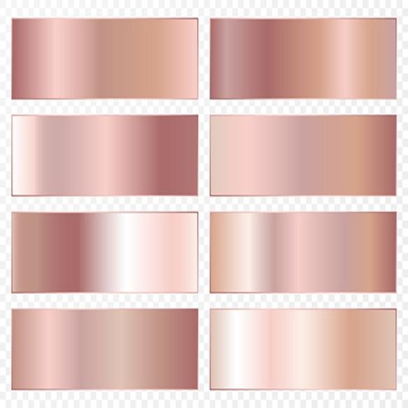 Collection Backgrounds With Metallic Gradient Brilliant Plates With Rose Gold Effect