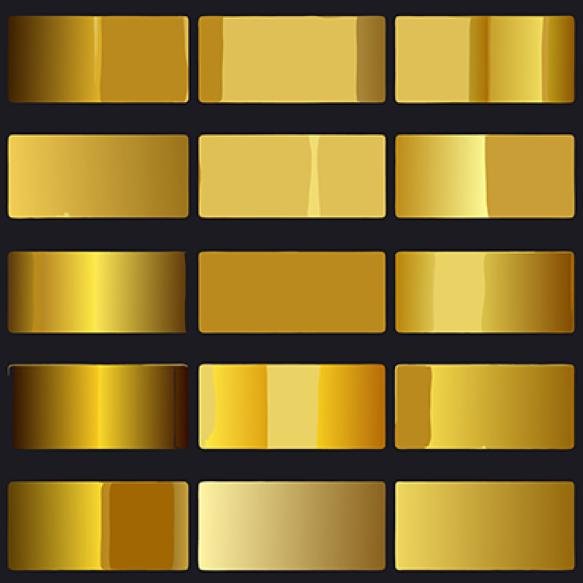 Collection Gold Gradient Rectangles Elegant Backgrounds Design Elements