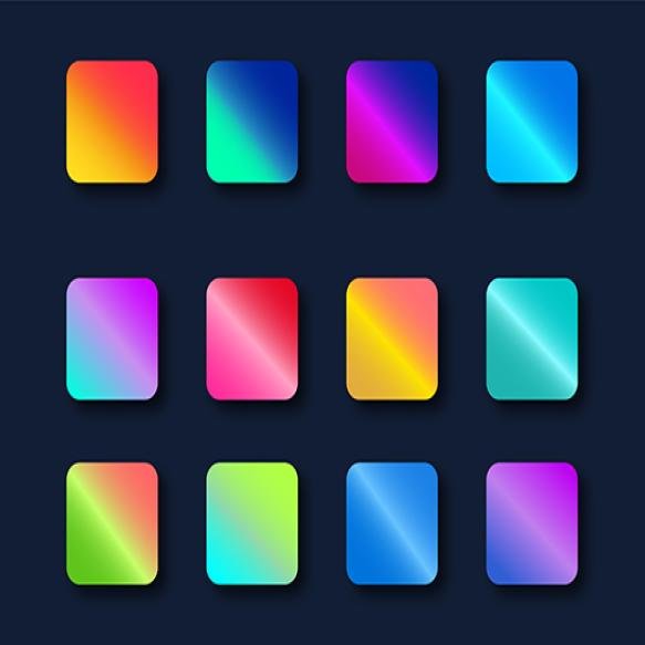 Colorful Set Vibrant Gradients Premium Vector