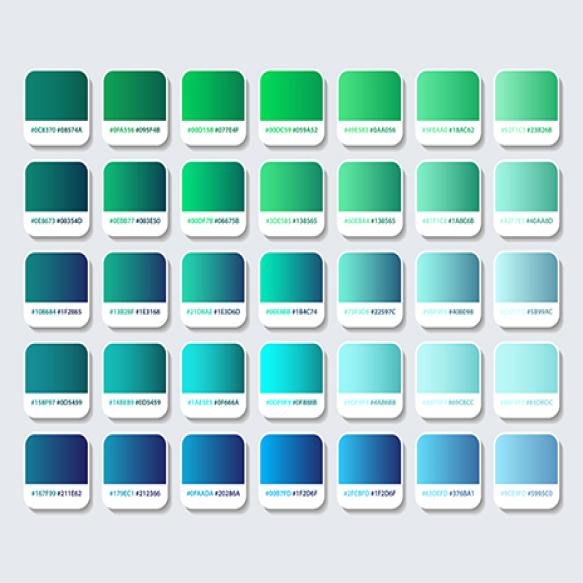 Green Blue Color Palette With Hex