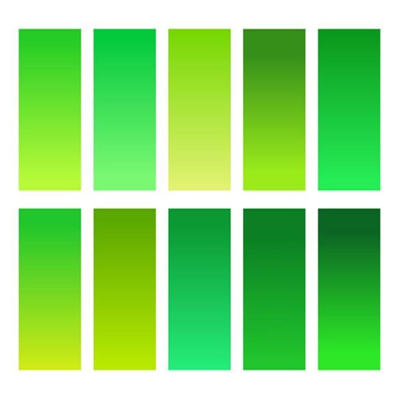 Green Foliage Color Palette Gradient Background Set Trendy Cover Banner Poster Flyer Brochure Presen