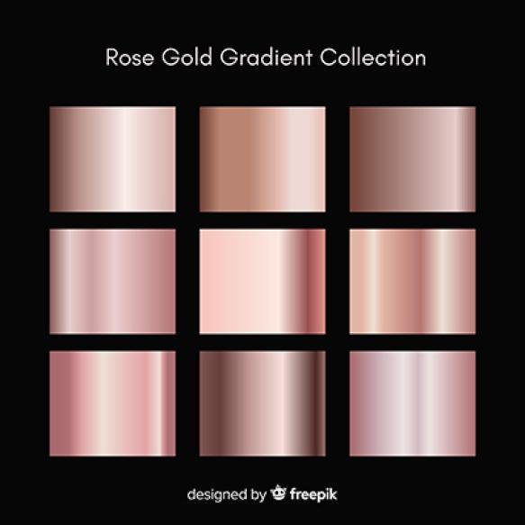 Metallic Texture Rose Gold Gradient Set