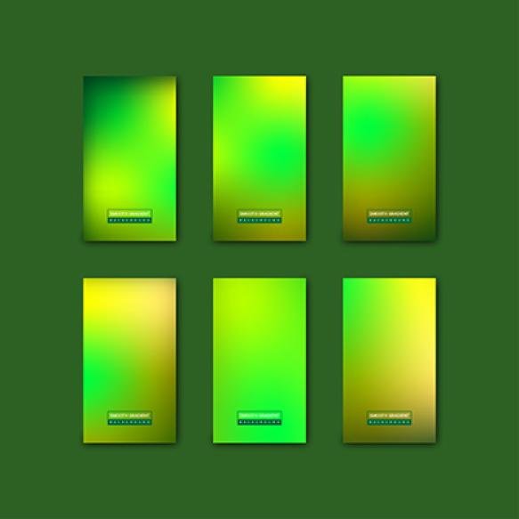 Set Blurry Forest Social Media Story Background Abstract Gradient Meshes With Bright Dark Colors Mod