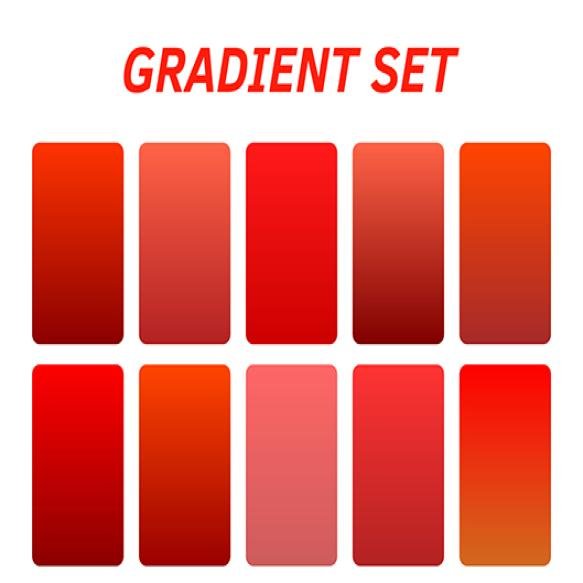 Set Red Squares With Word Gradient Them