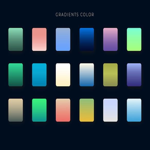 Set Trendy Multicolored Gradients Bright Vibrant Set Gradients Background