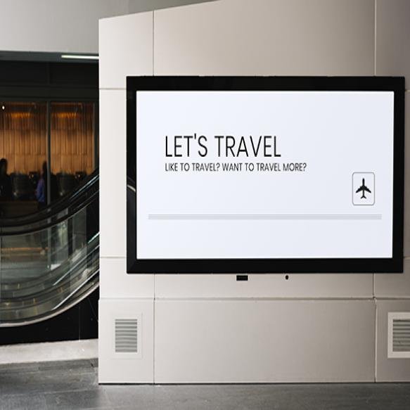 Billboard Mockup Near Escalator Train Station