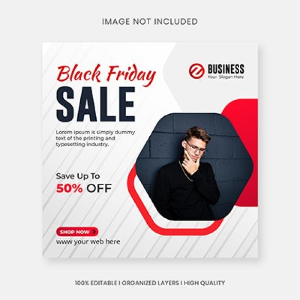 Black Friday Special Offer Fashion Sale Instagram Post Web Banner Template