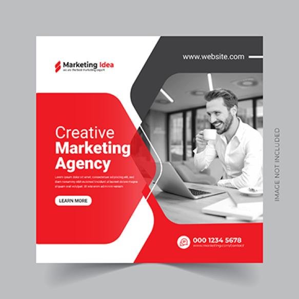 Digital Business Marketing Social Media Post Web Banner Template Eps