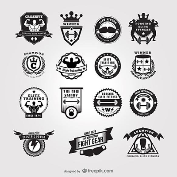 Black White Gym Badges